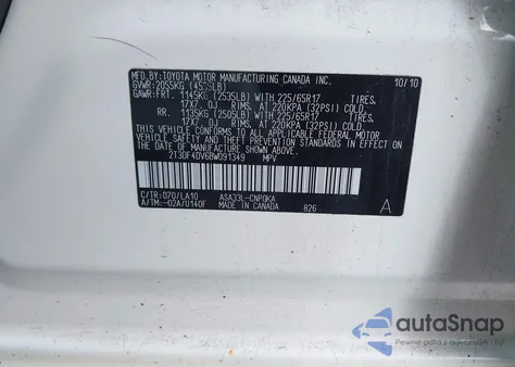 2011 Toyota Rav4 Limited z USA, uszkodzony, nr VIN 2T3DF4DV6BW091349